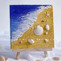 Quartz sand three-dimensional sand beach shell texture painting diy handmade material package vignette oil painting ornament gift
