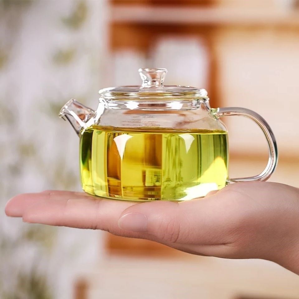 One-person drinking small teapot cute hand-to-mouth drinking small teapot 100ml glass small teapot one-person mini