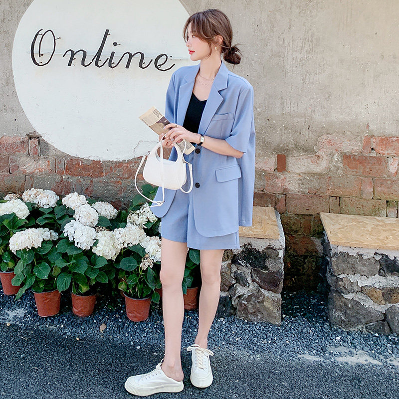 Sandro Bassa casual thin suit shorts suit women 2022 summer new fashion two-piece suit