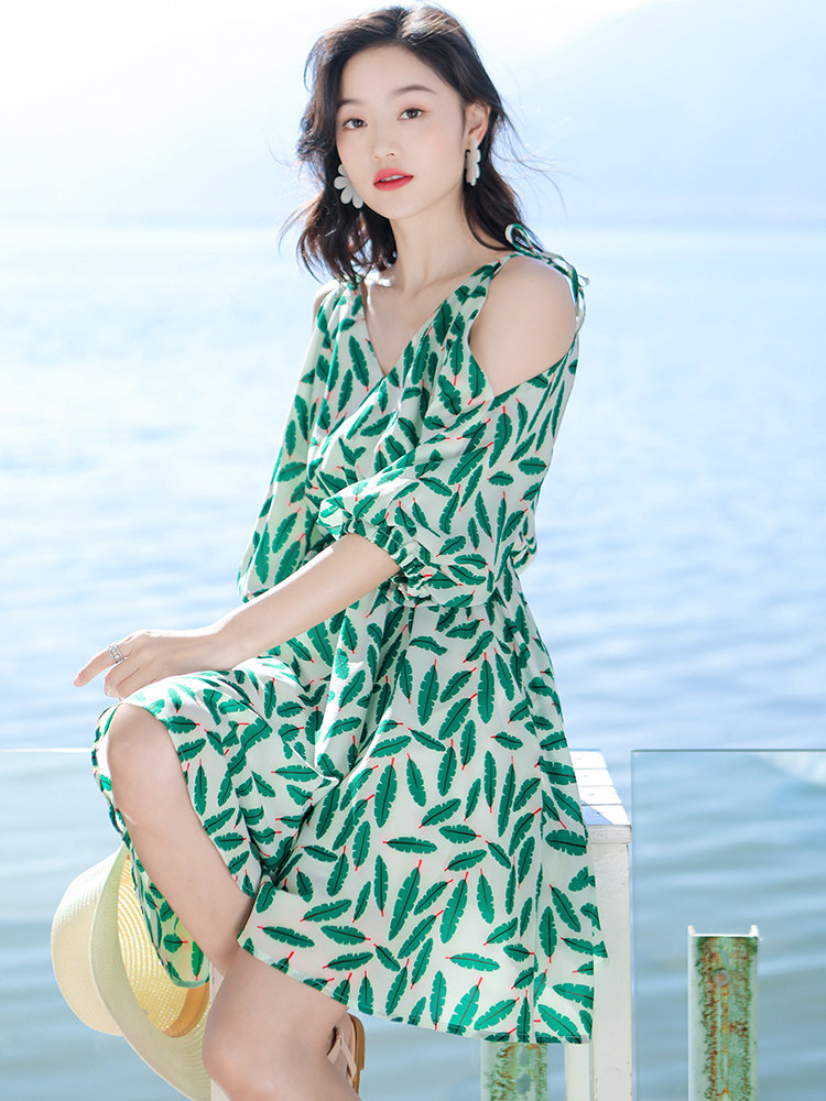 Sandor Bassa French temperament small sling skirt 2022 new summer chiffon floral dress female