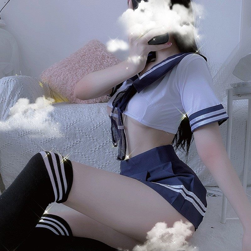 Belly-pocket JK uniform Sensor emotional underwear blood droplets cool sex suggests clothegirl Alice Fairy rabbit