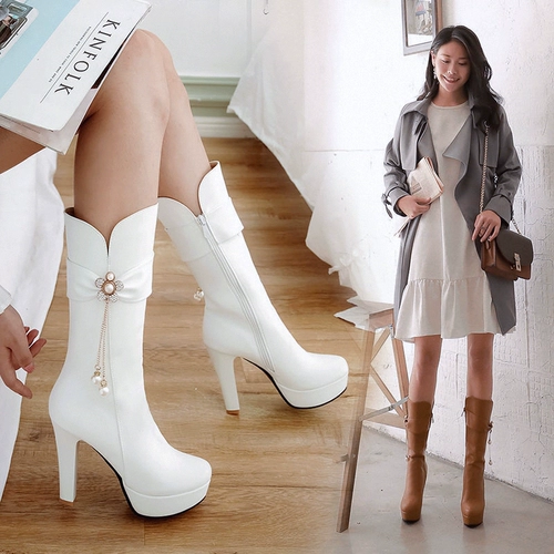 Martens, демисезонные утепленные ботинки, универсальные высокие сапоги на высоком каблуке, средней длины