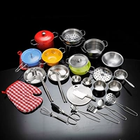 Trẻ em thực phẩm nhỏ, cô gái sống, nhà bếp nhỏ, đồ chơi, đồ dùng nhà bếp bằng thép không gỉ mini, thực sự nấu ăn, cậu bé - Phòng bếp nồi lẩu