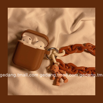 Bear hand chain brown niche suitable for airpods2 protective sleeve cute ins wind apple airpodspro silicone soft shell Siamese all-in-one 3 generation wireless bluetooth headset hanging