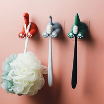Toothbrush rack hook cartoon cute children's creative artifact wall hanging sticker toilet home simple placement