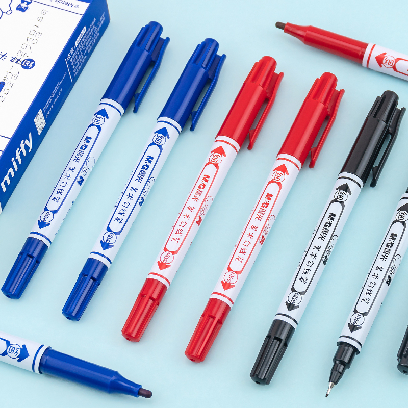 Morning Light Fine Arts Hooking Pen Black Children Painting Special Water-based Double Headliner Pen Fine Oily Elementary School Children Hot Pin-Taobao