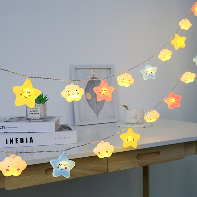 Led Cloud Star Fairy Lights Holiday Girly Decorative Lights Dormitory Bedroom Children's Room Tent Arrangement Lights Hanging Lights