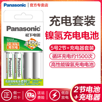 Panasonic High-Capacity Nickel-Metal Hydride Standard Charging Set Includes Rechargeable Batteries Size 5 and Size 7 with a Cycle Life of 1500 Times