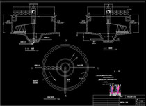 Sludge thickening tank plane section design CAD drawing Sewage plant sludge thickening tank three-view CAD drawing