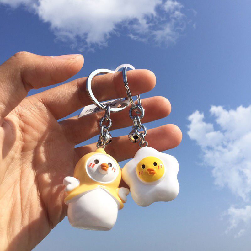 Couple cartoon doll key chain pendant a pair of key ring car chain niche special heart-wrenching birthday gift