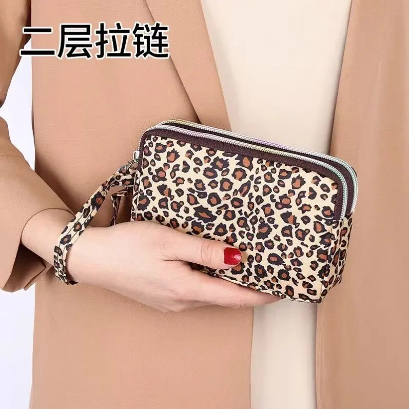 Internet Celebrity Mom's Mobile Phone Bag, Three-Layer Long Wallet for Grocery Shopping, Wrist Coin Purse, Women's Large-Capacity Multi-Functional Clutch Bag