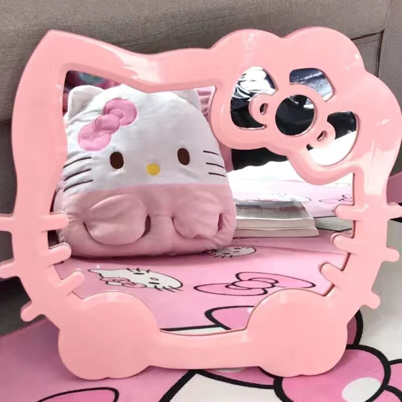 Зеркало kitty桌上化妆镜子梳妆台面式学生宿舍家用浴室卫生间挂墙免打孔