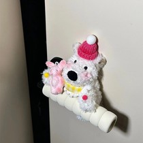 Scrawled Puppy West Highland Door Knob Gloves Entry Door Anti-collision Anti-static Cute Doll Door Pull Gloves Decoration