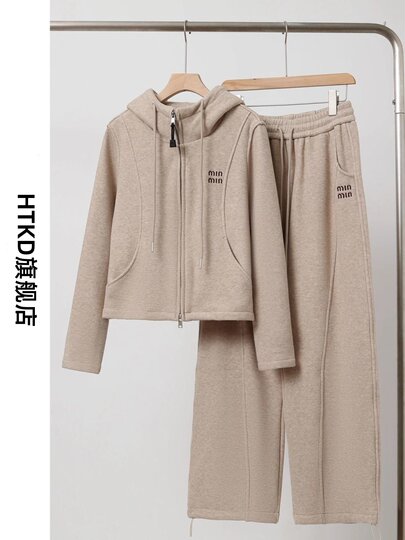 加绒运动套装女2025超好看冬装一整套高级感加厚阔腿裤休闲两件套