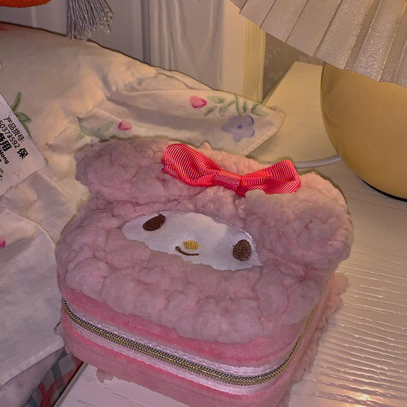 My Melody Mini Jewelry Box Japanese Cartoon Cute Portable Travel Ring Earring Stud Earring Jewelry Storage Box - Taobao