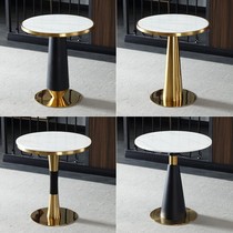 Marble small round table modern simple leisure table Nordic cafe sales office light luxury reception negotiation table and chairs