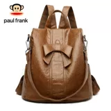 Рюкзак, модная сумка через плечо, вместительная и большая сумка на одно плечо с бантиком, анти-кража, коллекция 2023, из натуральной кожи