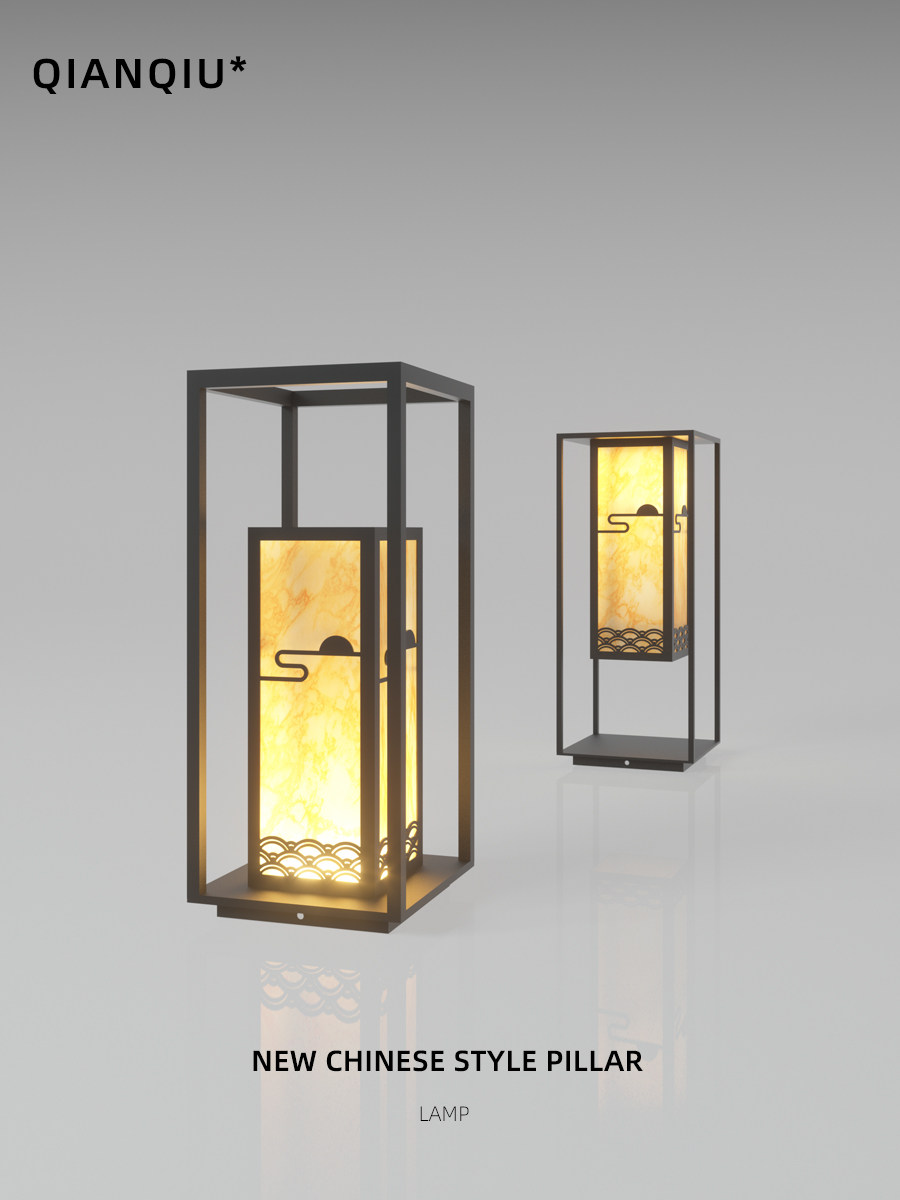 Solar New Chinese Garden Lawn Lawn Lawn Outdoor Waterproof gate Wall Strip LightsVilla Garden Grasslamp Lamp