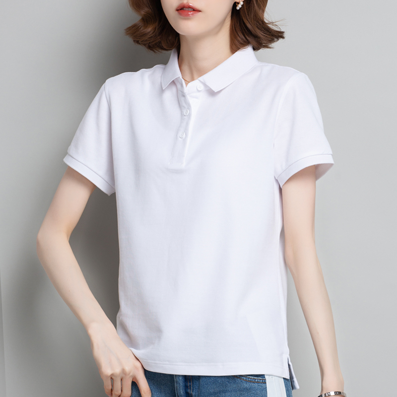 Summer Trendy Brand T-Shirt for Women, Short-Sleeved Polo Shirt, Korean Style, Slim Fit, Versatile, Collared Half-Sleeve Base Shirt, Group Purchase Workwear Top