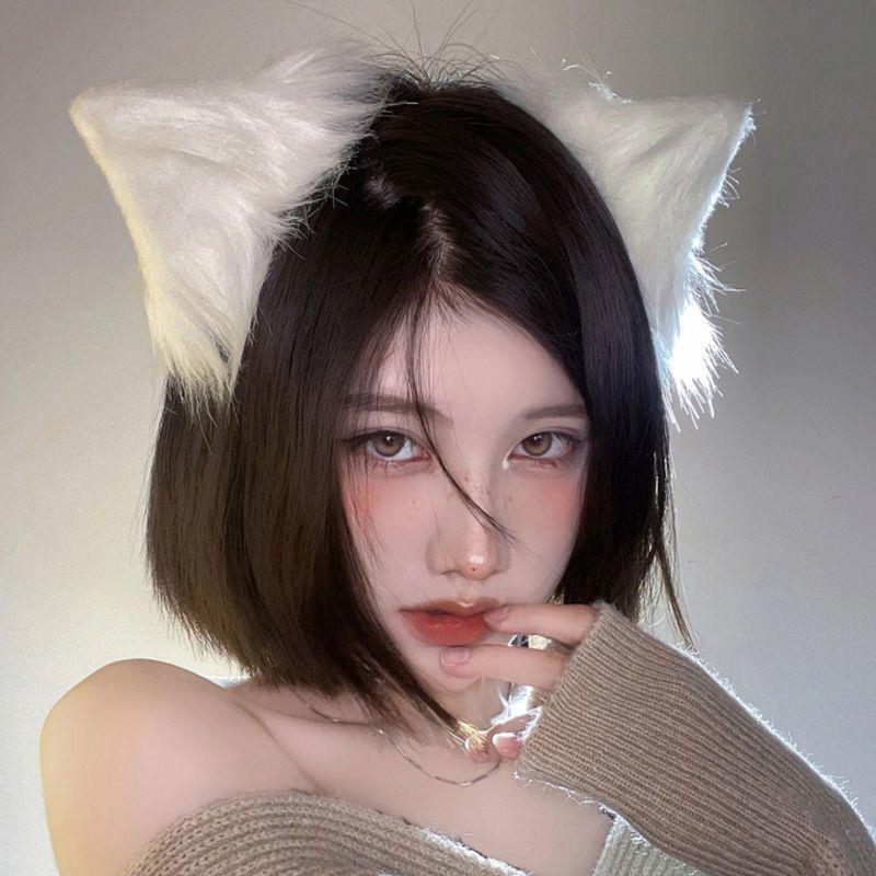 Summer Handmade Simulated Animal Ears Cute Cat Ears Cosplay~ Hairpin Pure Desire Girl Black Hair Clip Internet Celebrity Headwear