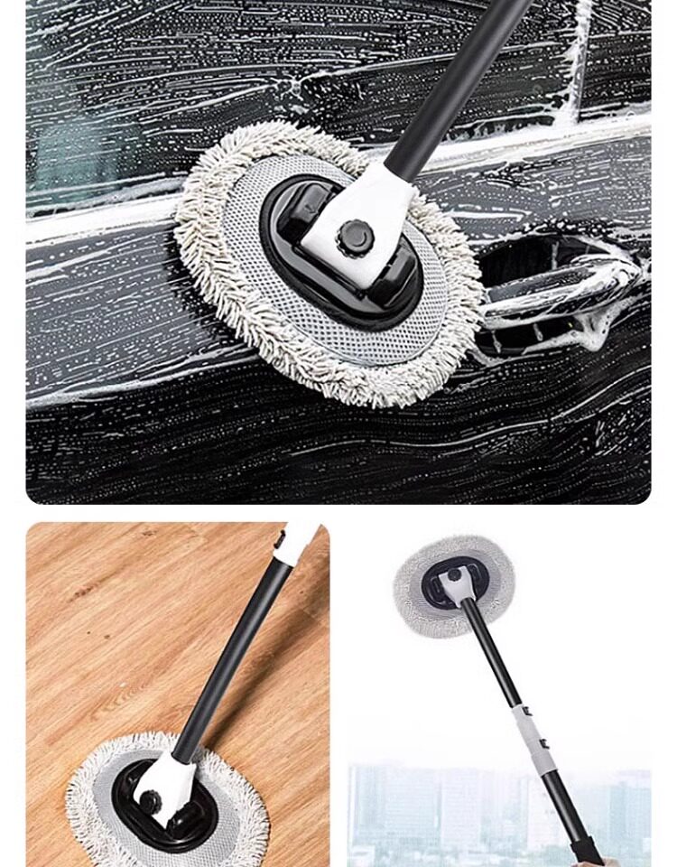 Car Wash Mop That Won'T Damage the Paint 21 ° Curved Telescopic Car Brush with Chenille Bristles, Exclusively for Cross-Border Sales.