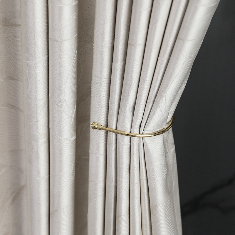 Jiaxing curtain custom modern minimalist light luxury bedroom blackout living room high-end high-precision jacquard high-quality full cloth