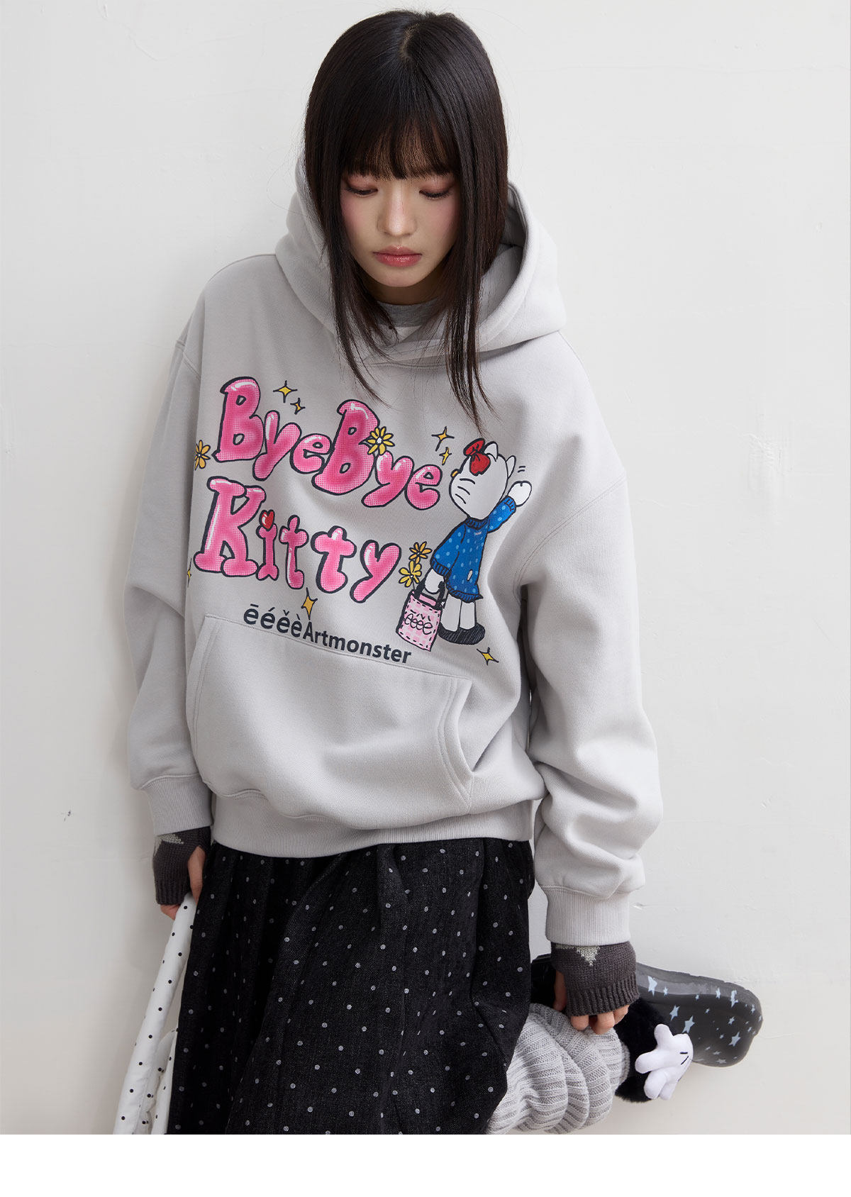 eeeeArtmonster Bye Kitty Hooded Sweatshirt