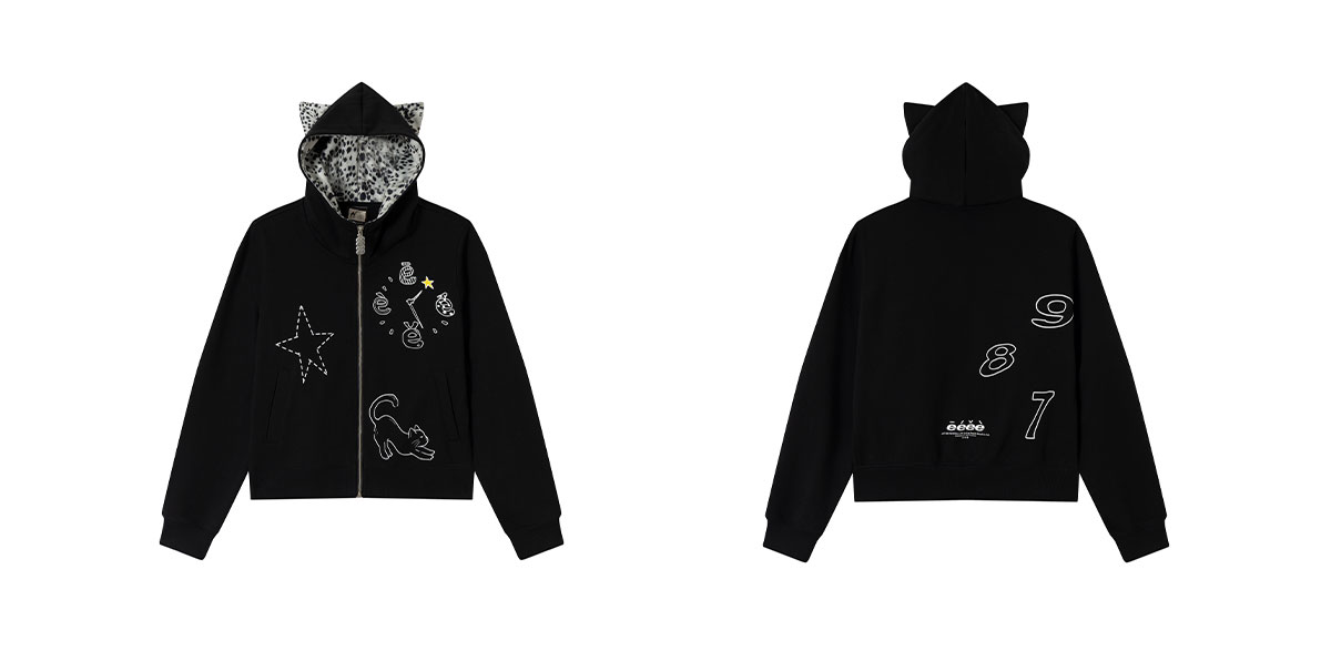 eeeeArtmonster Leopard Cat Ear Hoodie
