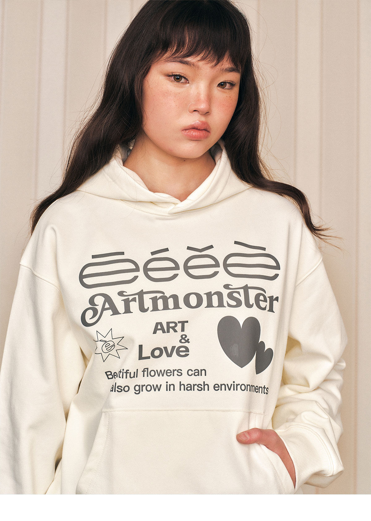eeeeArtmonster Heart Print Hoodie