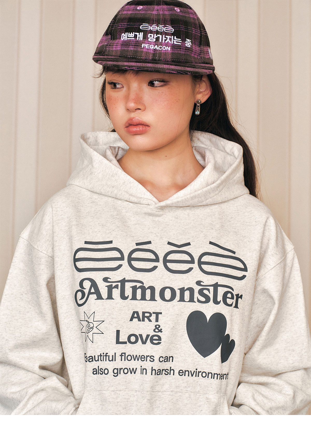 eeeeArtmonster Heart Print Hoodie