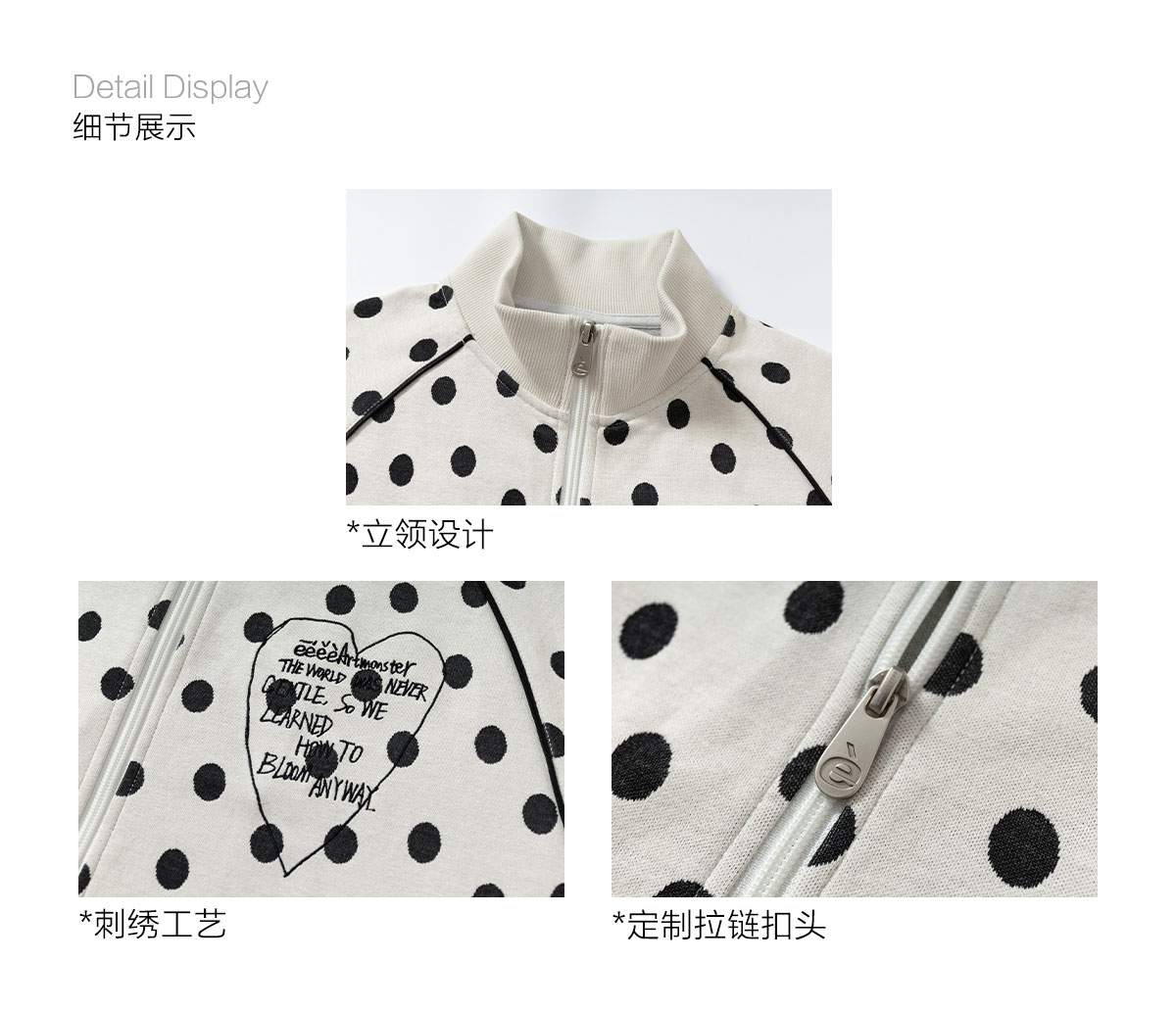 eeeeArtmonster Bloom Polka Dot Embroidered Jacket