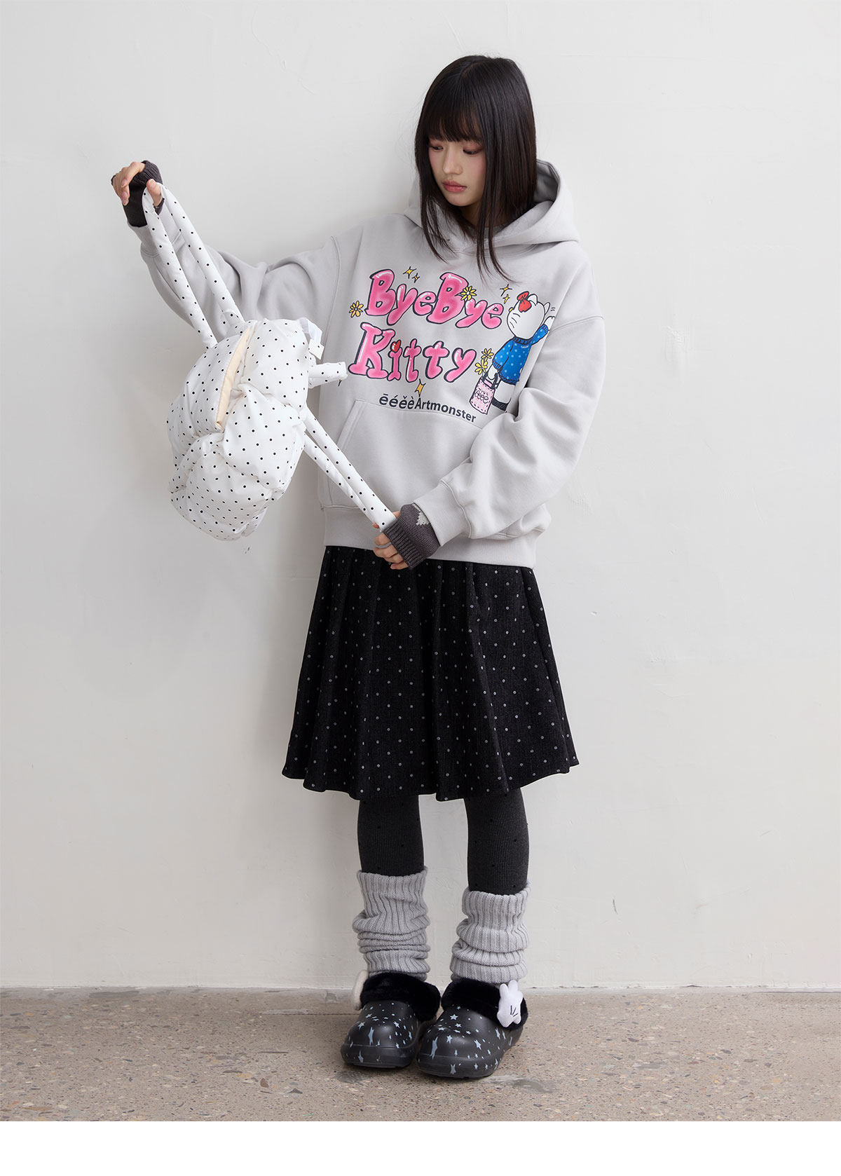 eeeeArtmonster Bye Kitty Hooded Sweatshirt