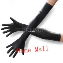 ”1Pair Black Long Elbow Finger Gloves Mittens For Evening P