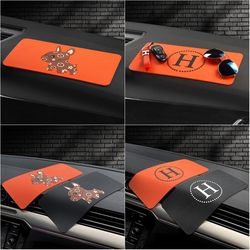 Trendy French Bulldog Car Anti-Slip Mat, Large Center Console Phone Holder, Perfume Storage Mat, Car Protective Mat
