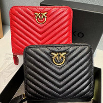 Swallow Bag Genuine Leather Short Womens Wallet European and American Fashion Herringbone Sheepskin Quilted Wallet Card Holder