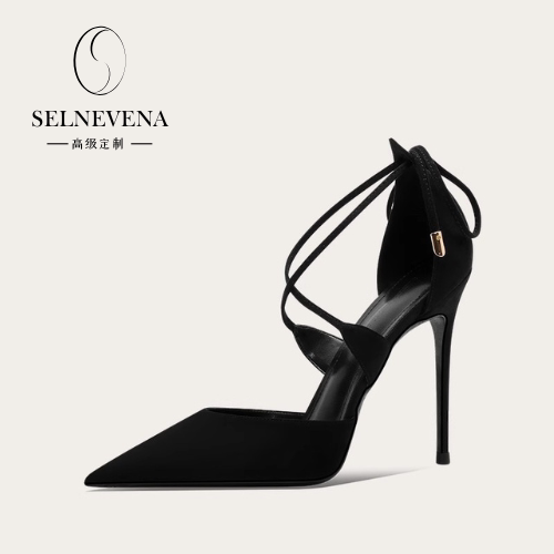 Selnevena Cross-Strap Sexy High-Heeled Shoes for Women with Stiletto Heels and Skirts, Sandals for Women to Wear Outside with a High-End Feel