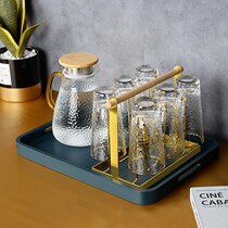 Light luxury glass hanging asphalt tray plate shelf water cup frame European type collection of poured cup shelf