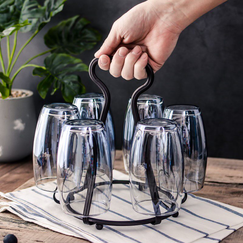 Cup holder hanging cup holder draining cup shelf creative water cup storage layer rack household 6-head glass wine glass upside-down rack