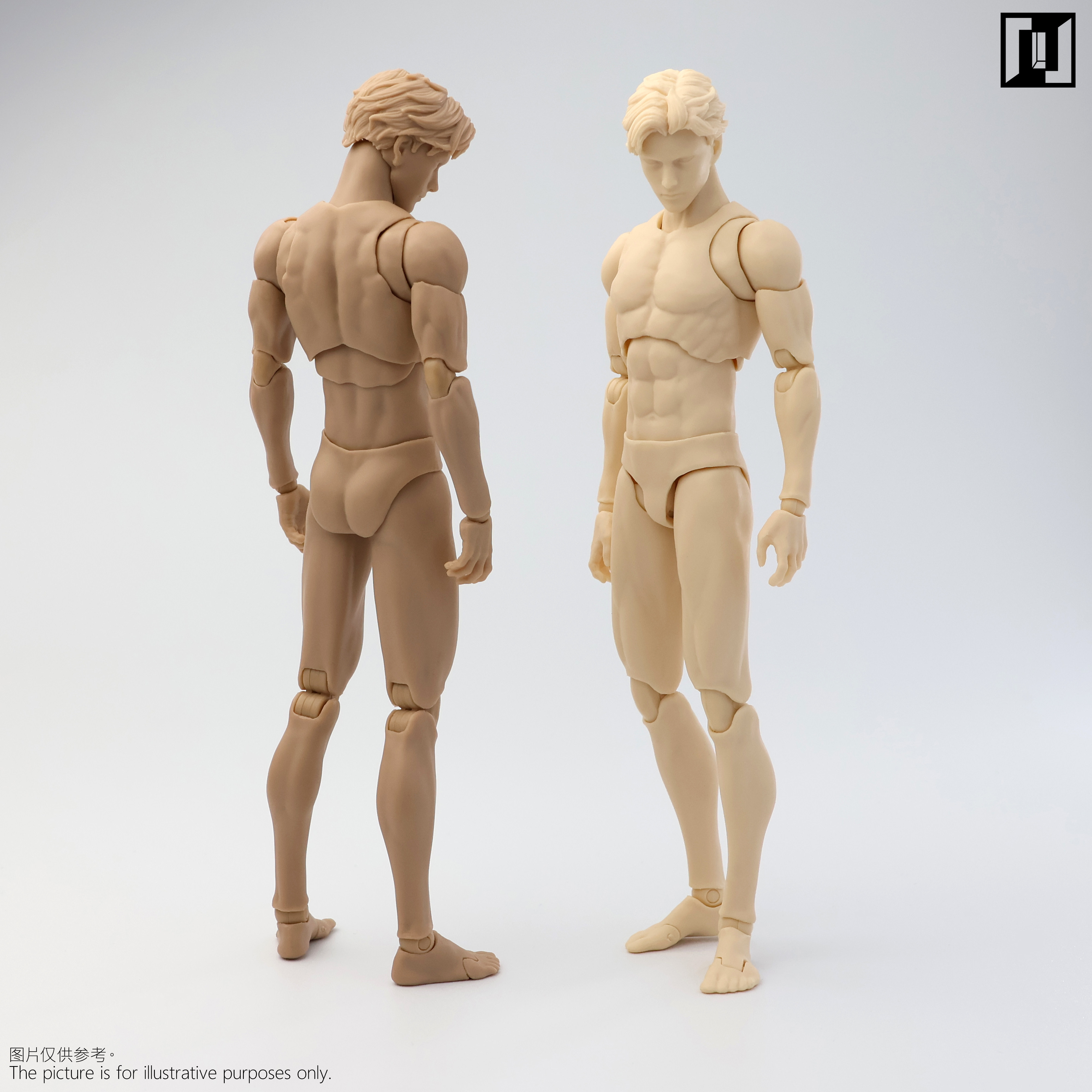 Mirrfig 細身の男性フィギュア 1/12スケール 可動フィギュア MF001 マンガ風 黄色/白肌ドール