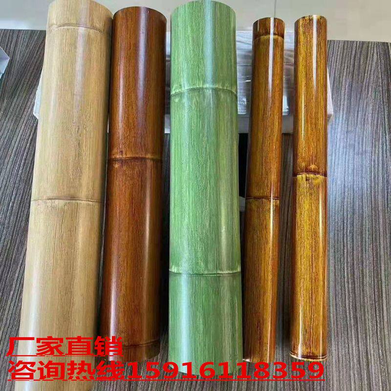 Stainless steel imitation bamboo tube heat transfer galvanized wood grain square tube outdoor scenic area fence guardrail simulation bamboo tube