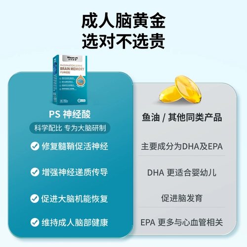 [Самостоятельный] Letweijian PS нейрамовая кислота фосфатидилсерин для памяти взрослых, среднего и пожилого возраста, 60 капсул