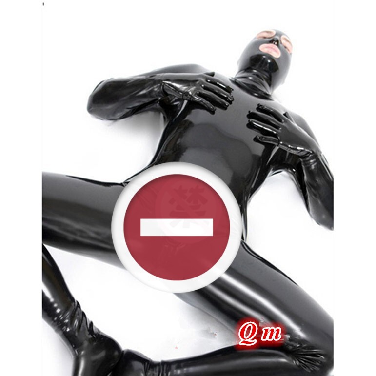 Men's Prisoner Patent Leather Full-Body Suit, Tight-Fitting Elastic Bodysuit with Hand and Foot Covers, Back Zipper, Nightclub Ds Stage