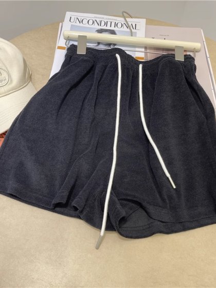 特大码300斤运动休闲短裤男女夏季宽松显瘦直筒松紧高腰阔腿热裤2