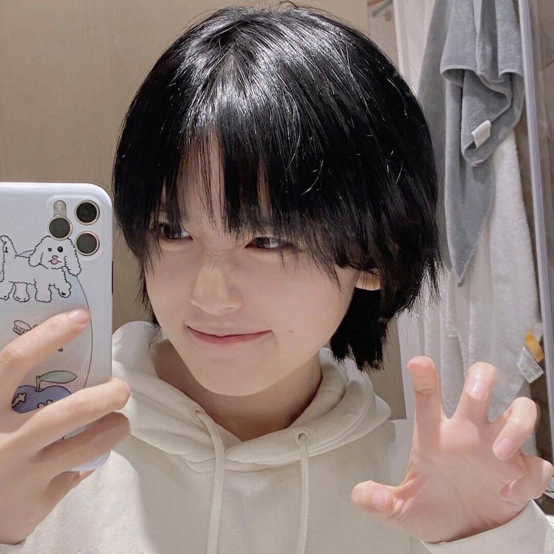 Slim Rhyme Wig Woman Short Straight Hair Style Day Family Cos Wan Use Male Handsome Natural Matt Whole Headgear Style