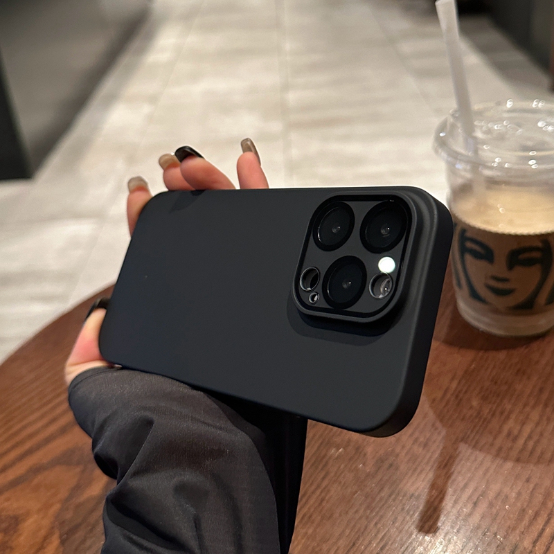 Ultra-Thin Skin-Feel Matte Case Suitable for iPhone 17, 16 Pro, Apple 17 Pro Max, New Air with Lens Film, 15 Pro Black Warrior, 13 for Men, 14 Solid Color Plus Full Coverage 12 Protective Case