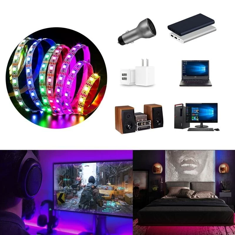 5V LED-лента USSB FLEXible RGB лента лента WIFI, светильники