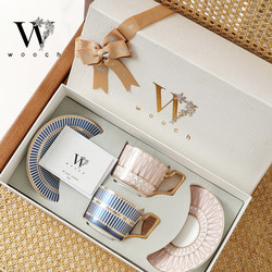 Wooch Victoria Coffee Cup and Saucer Gift Box Birthday Wedding Housewarming Gift Light Luxury Cup Set