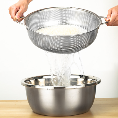 Household kitchen stainless steel rice washing basin simple multi-functional thickening and deepening round vegetable basin customization - Taobao