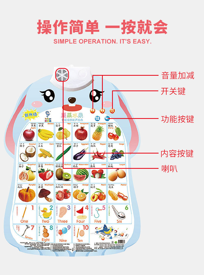 Развивающие постеры/книги для детей 宝宝有声挂图幼儿童早教识字拼音学习神器字母表墙贴玩具发声发音