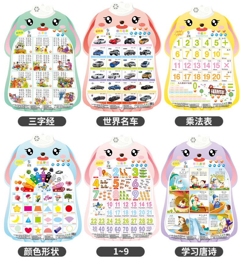 Развивающие постеры/книги для детей 宝宝有声挂图幼儿童早教识字拼音学习神器字母表墙贴玩具发声发音